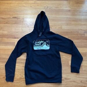 Straight Down Golf Hoodie Men's S Pullover Sweatshirt Blue Logo